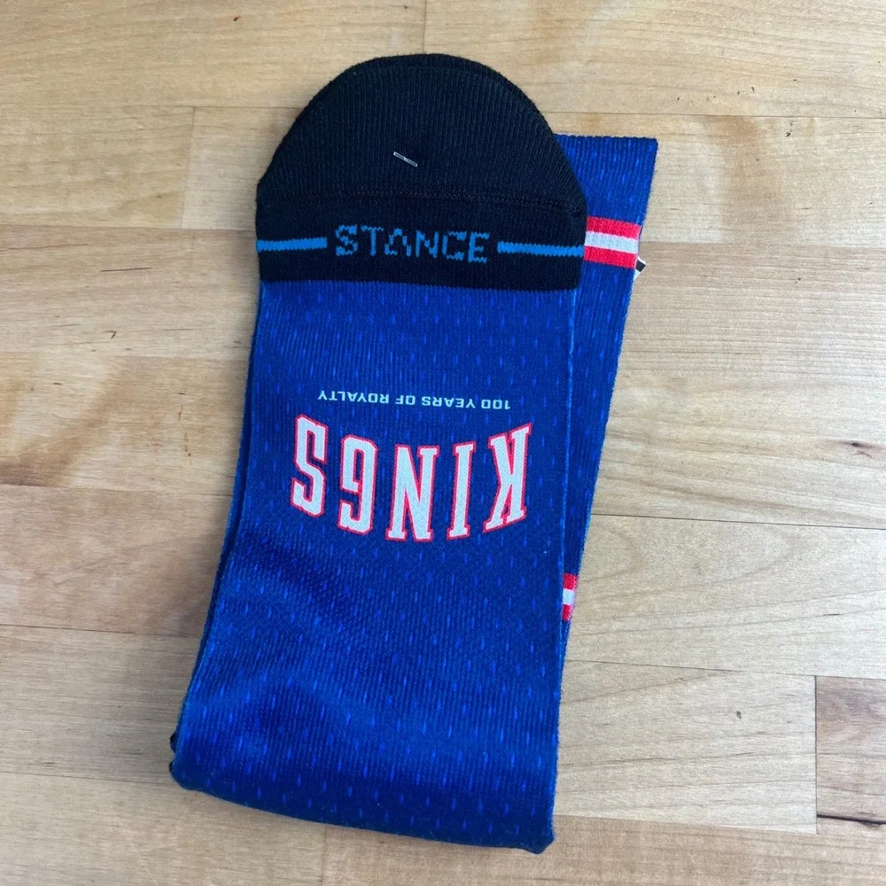 Stance Socks NBA Sacramento Kings Mens Size Large Blue Crew Retro Logo NEW NBA